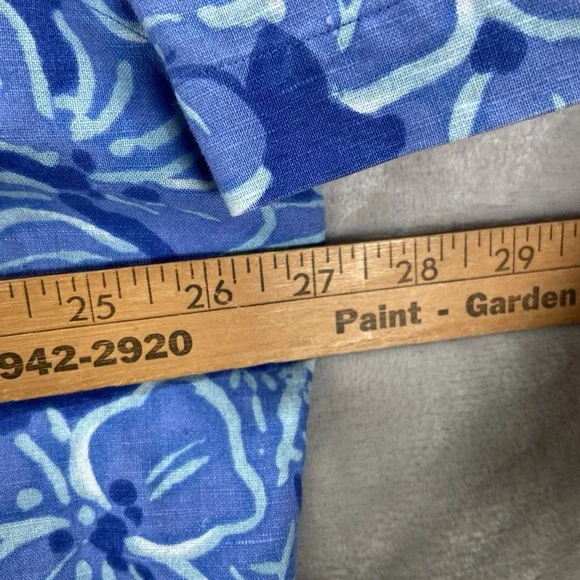 Polo Ralph Lauren Shirt men's XL Button Up Caldwell Floral Linen Loop Collar VTG - Picture 9 of 12